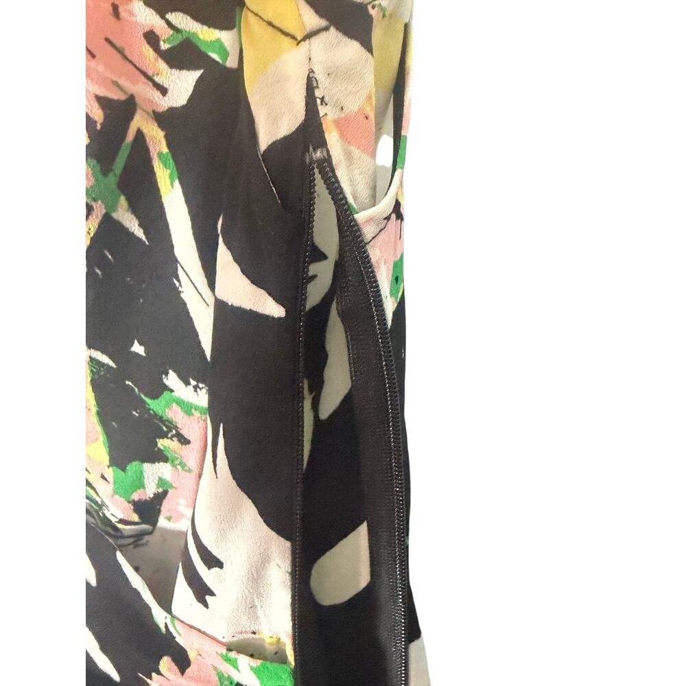Marciano by Guess Floral Ruched Sheath Dress 6 Black Pink Faux Wrap Cocktail - Picture 5 of 6